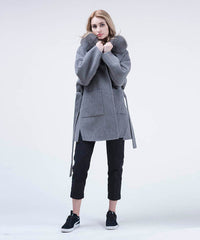 Cashmere Wool Fox Fur Coat - Women - UGG Specialist Australia