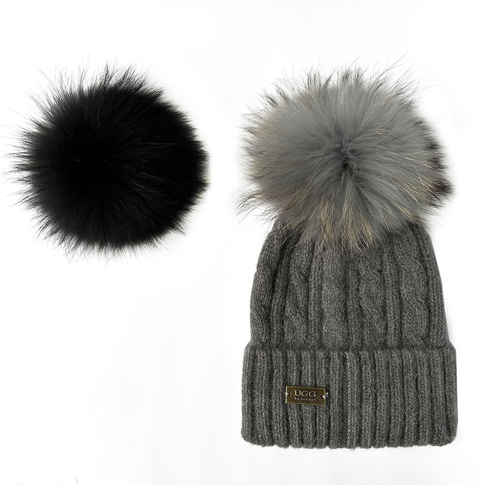 Mitchell-Y Pom Pom UGG Beanies 2P - UGG Specialist Australia
