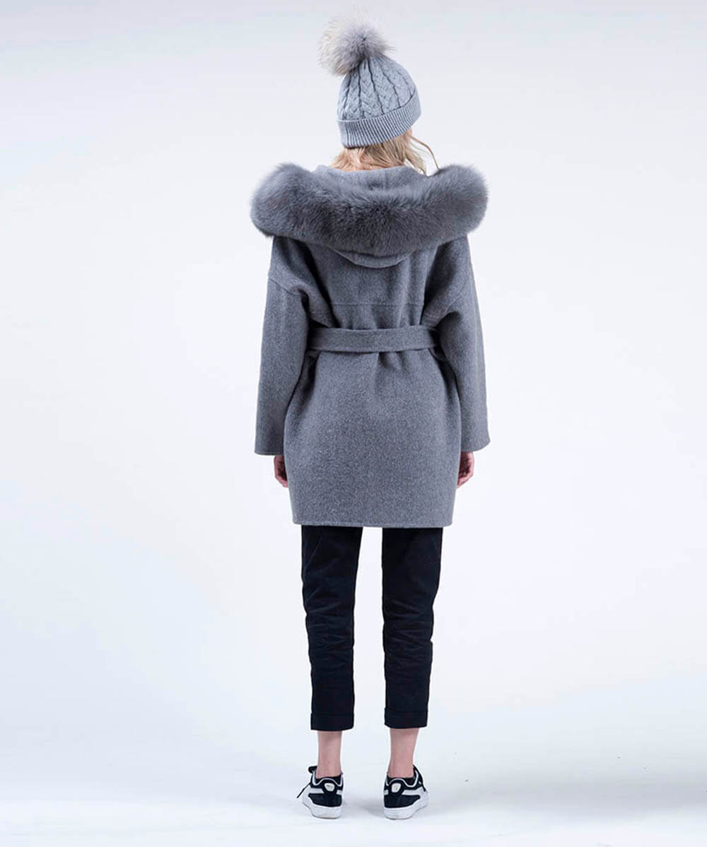 Cashmere Wool Fox Fur Coat - Women - UGG Specialist Australia